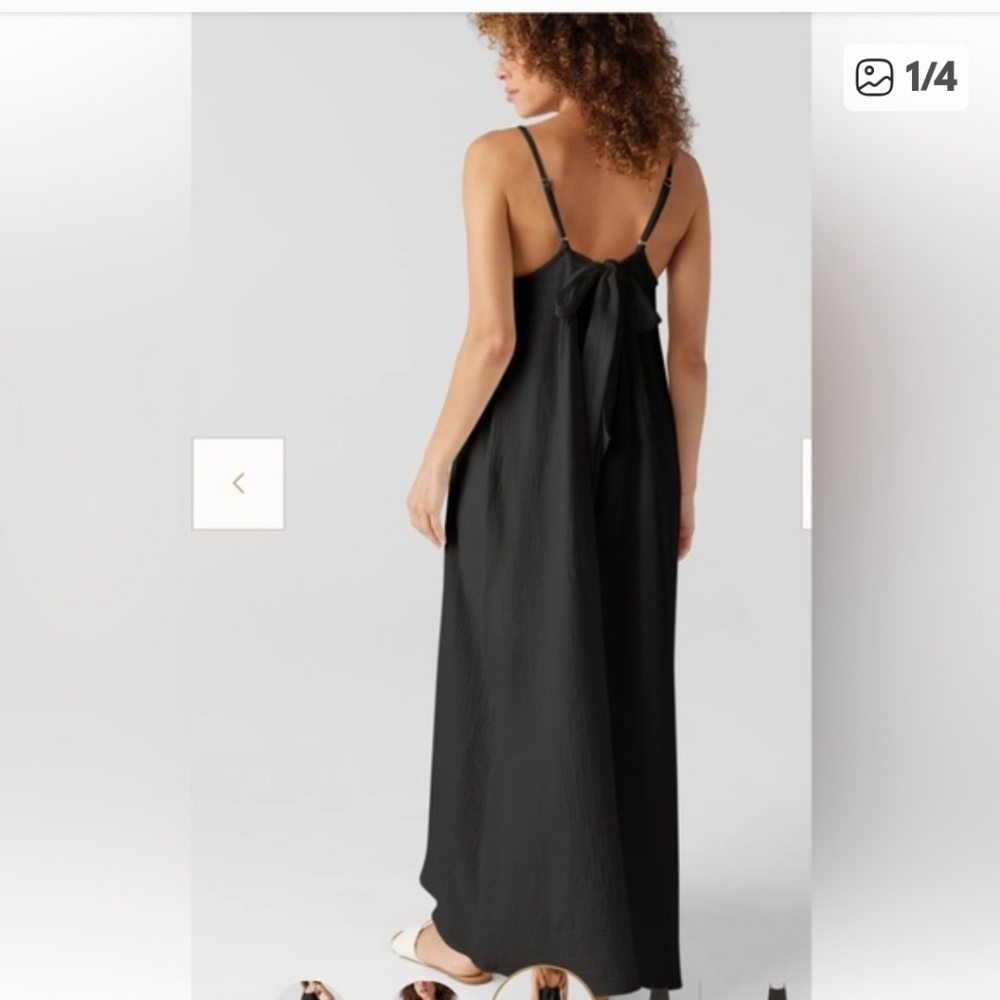 Sol Angeles Gauzy Black Maxi Dress